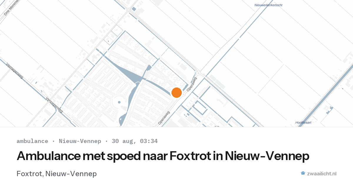 Ambulance met spoed naar Foxtrot in Nieuw-Vennep — 30 aug 2026