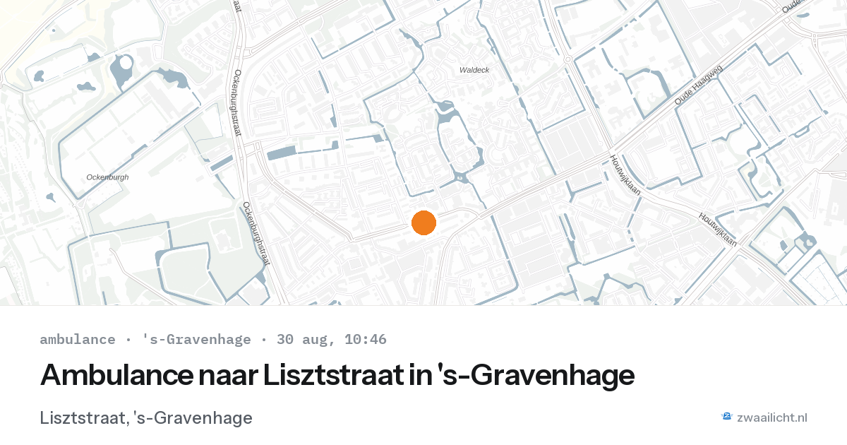 Ambulance naar Lisztstraat in 's-Gravenhage — 30 aug 2026