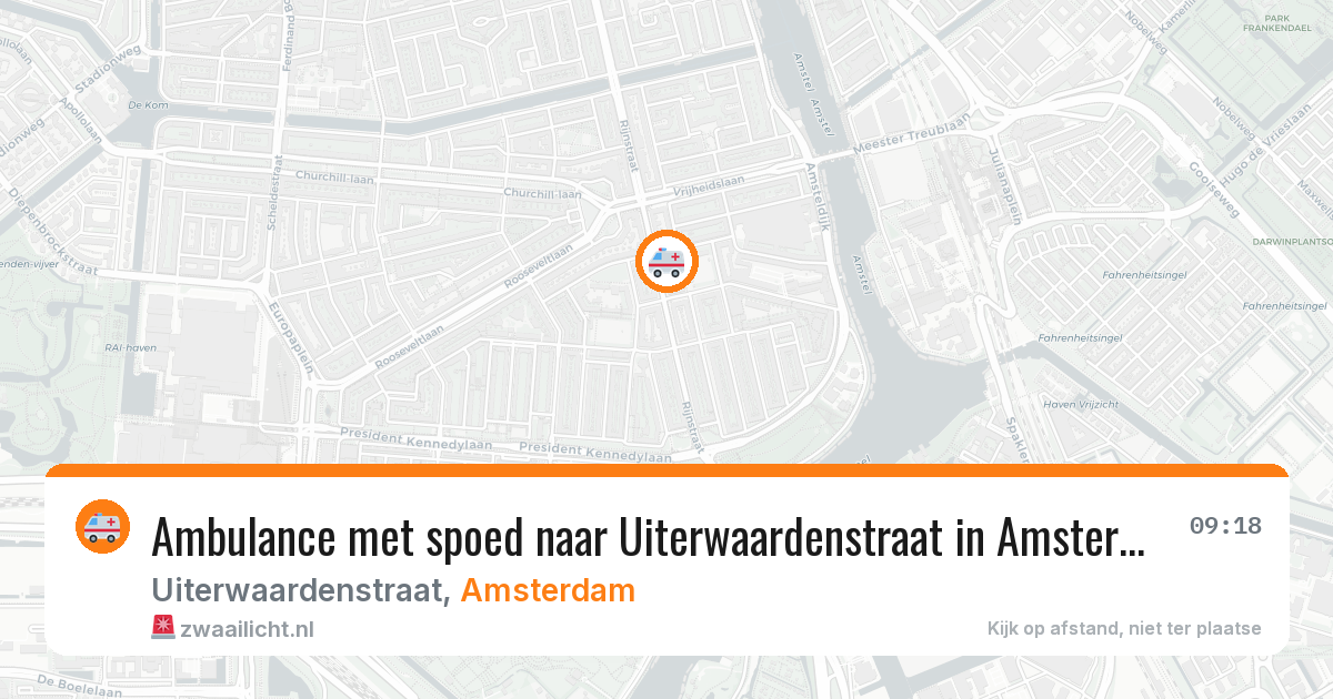 Ambulance met spoed naar Uiterwaardenstraat in Amsterdam — 28 mrt 2026