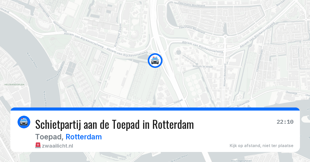 Schietpartij aan de Toepad in Rotterdam — 9 aug 2026