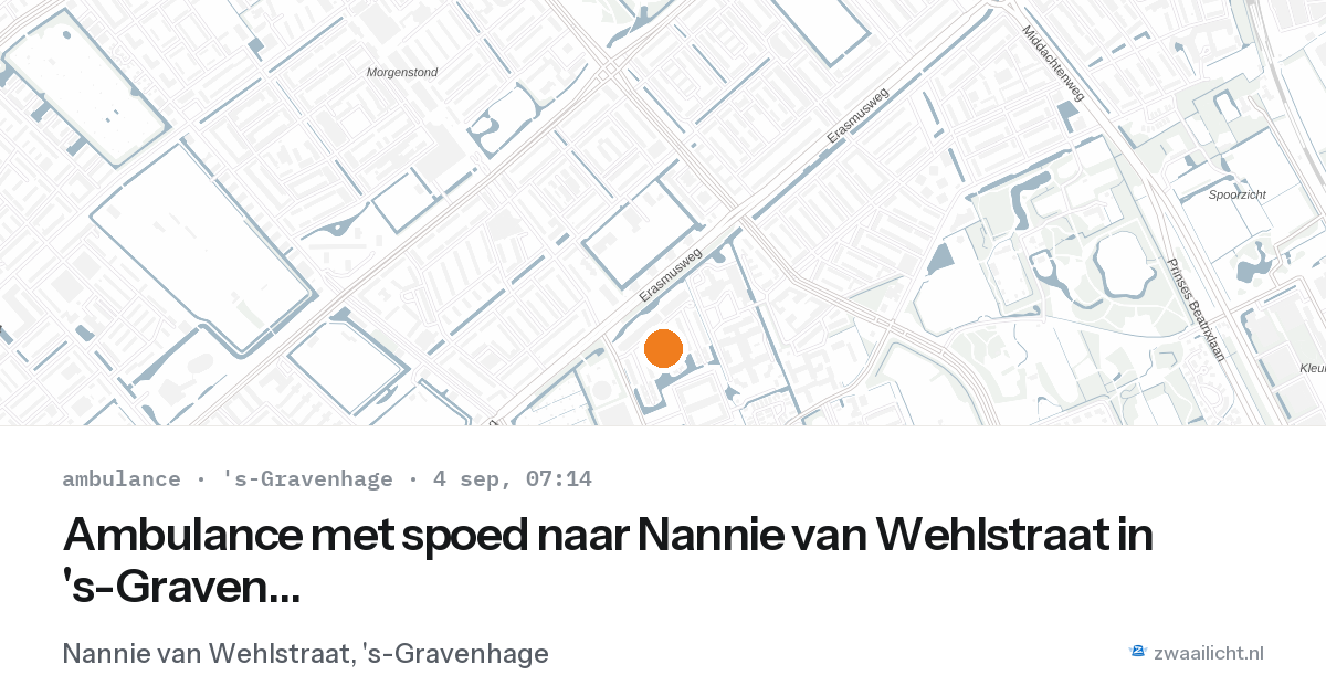 Ambulance met spoed naar Nannie van Wehlstraat in 's-Gravenhage — 4 sep 2026
