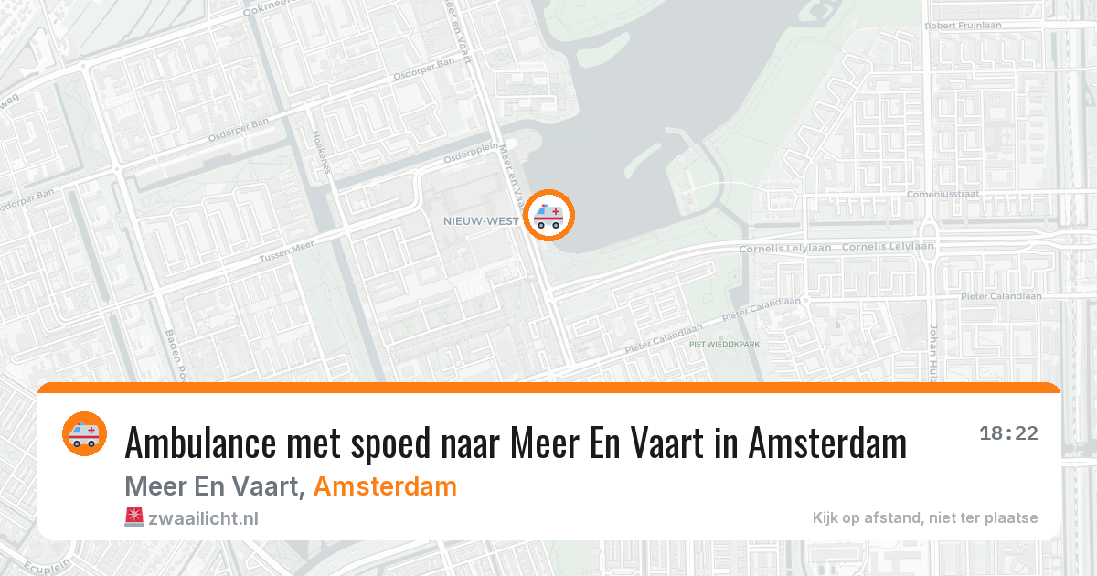 Ambulance met spoed naar Meer En Vaart in Amsterdam — 22 jun 2026