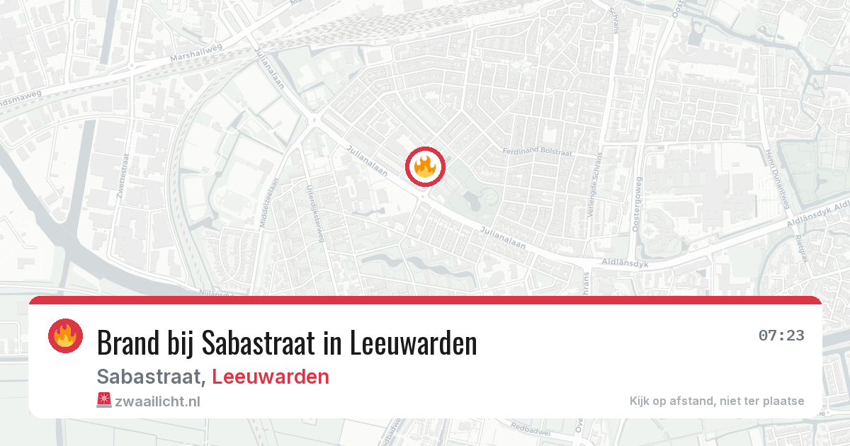 Brand bij Sabastraat in Leeuwarden — 24 jan 2026