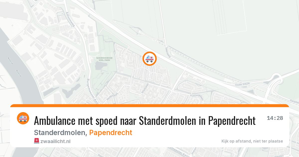 Ambulance met spoed naar Standerdmolen in Papendrecht — 18 jul 2026