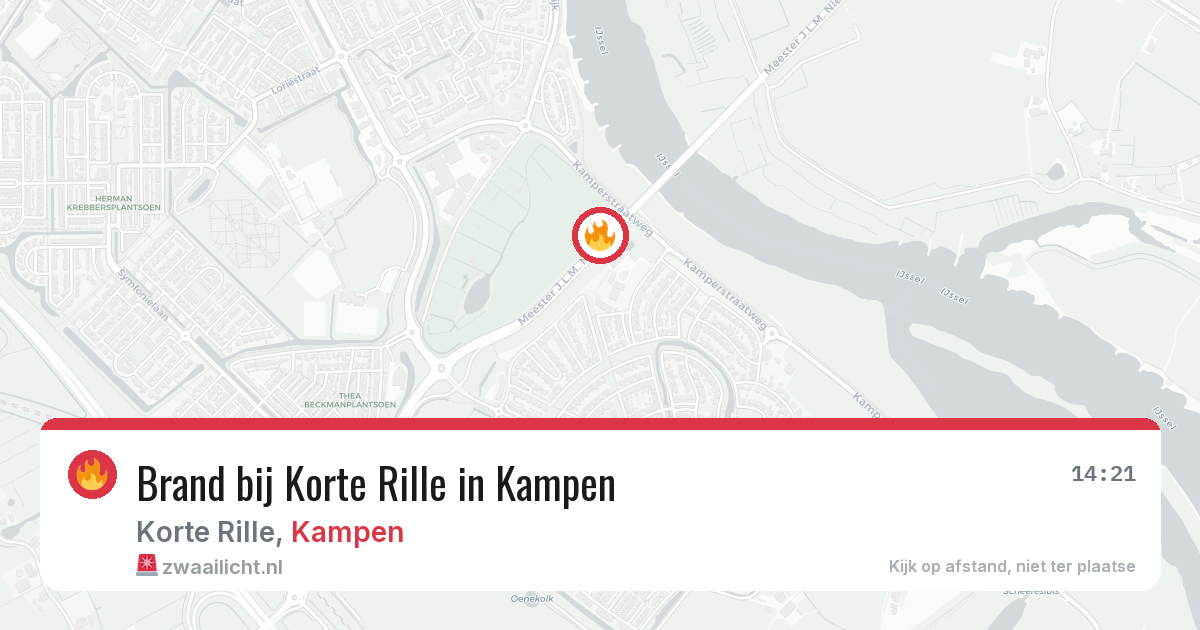 Brand bij Korte Rille in Kampen — 8 jul 2026