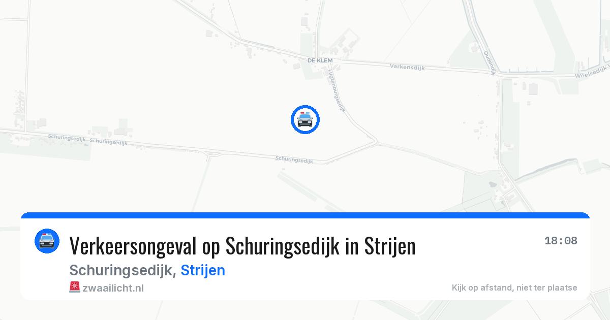 Verkeersongeval op Schuringsedijk in Strijen — 20 jul 2026