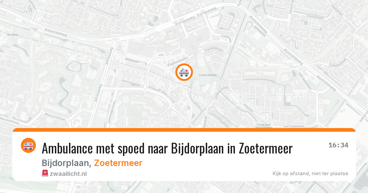 Ambulance met spoed naar Bijdorplaan in Zoetermeer — 16 apr 2026