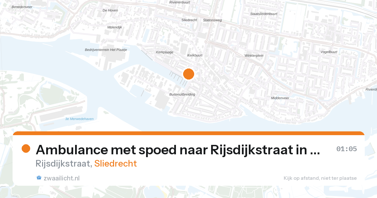 Ambulance met spoed naar Rijsdijkstraat in Sliedrecht — 15 apr 2026