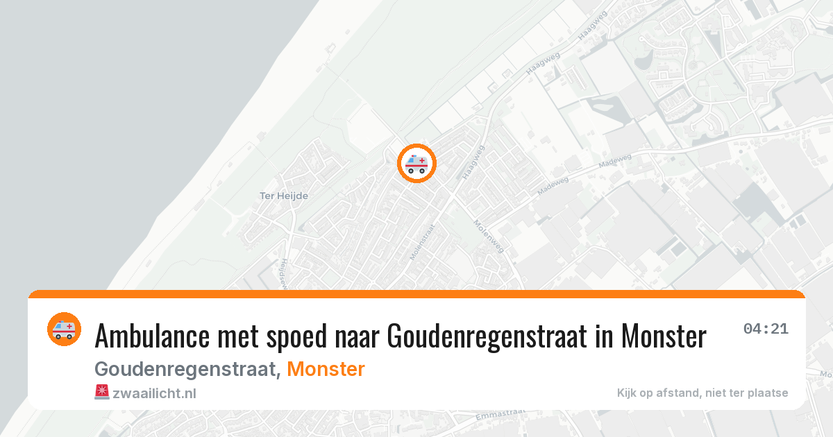 Ambulance met spoed naar Goudenregenstraat in Monster — 5 mrt 2026