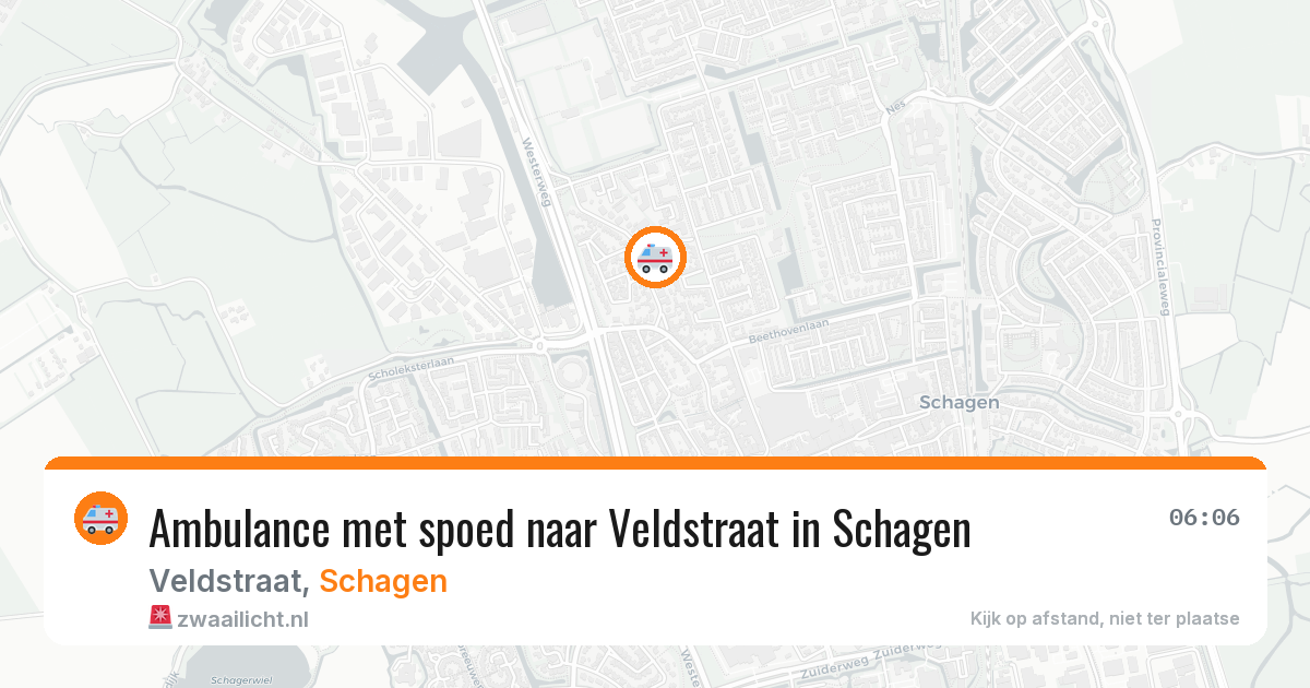 Ambulance met spoed naar Veldstraat in Schagen — 22 mei 2026