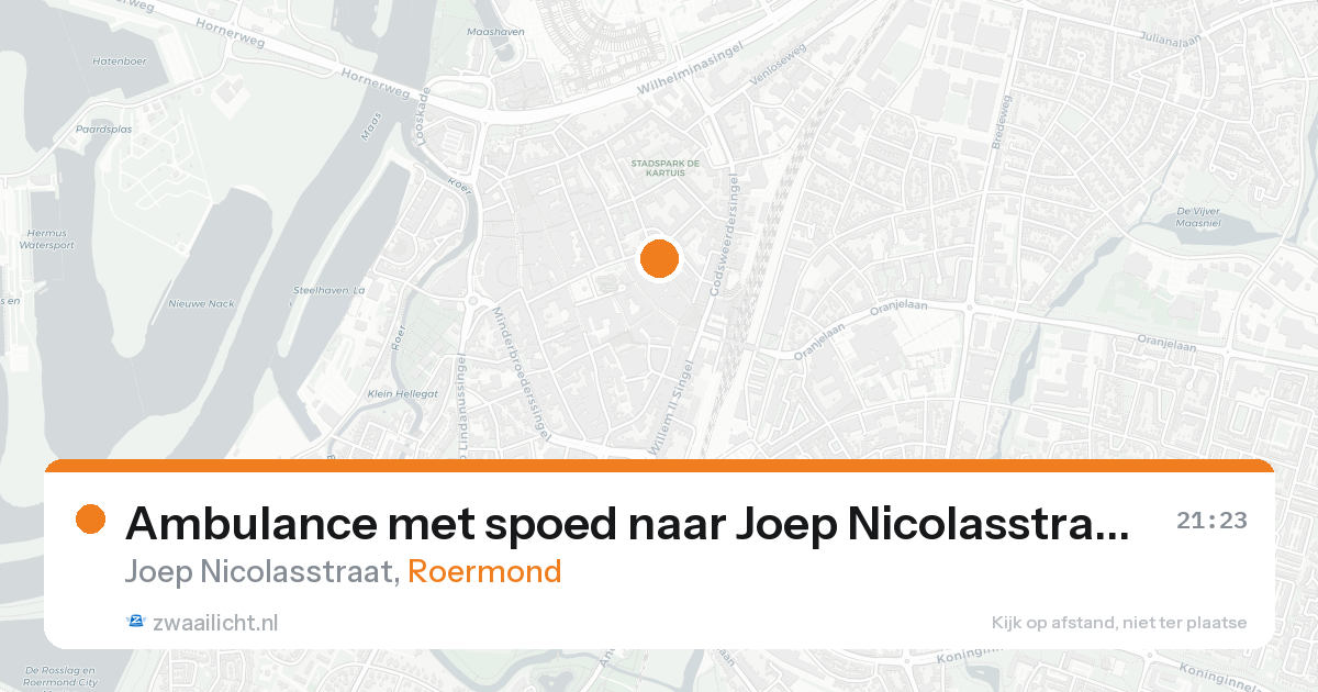 Ambulance met spoed naar Joep Nicolasstraat in Roermond — 20 aug 2026