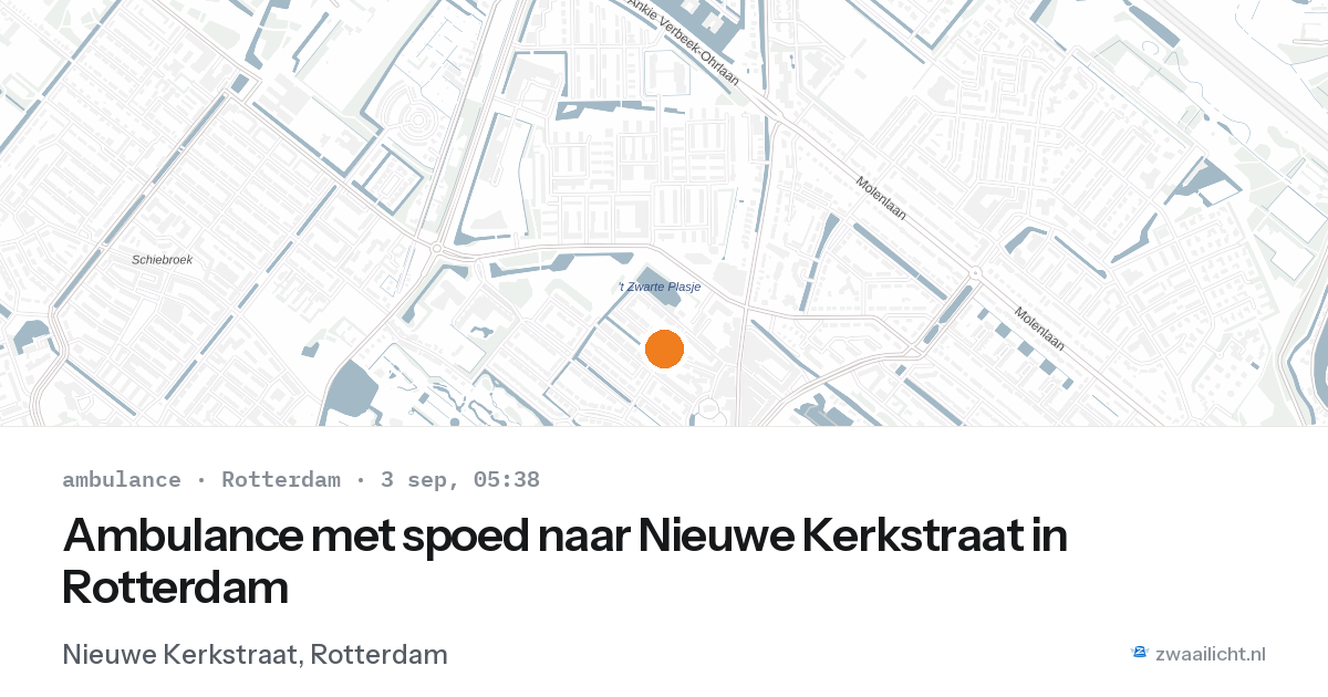 Ambulance met spoed naar Nieuwe Kerkstraat in Rotterdam — 3 sep 2026