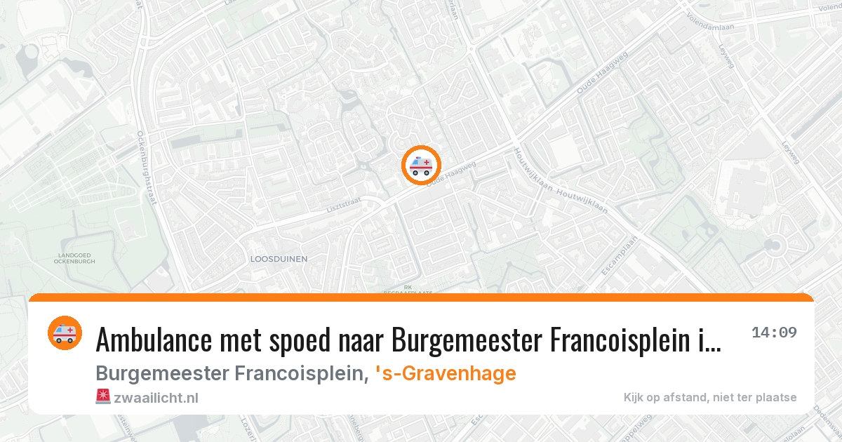 Ambulance met spoed naar Burgemeester Francoisplein in 's-Gravenhage — 13 mei 2026