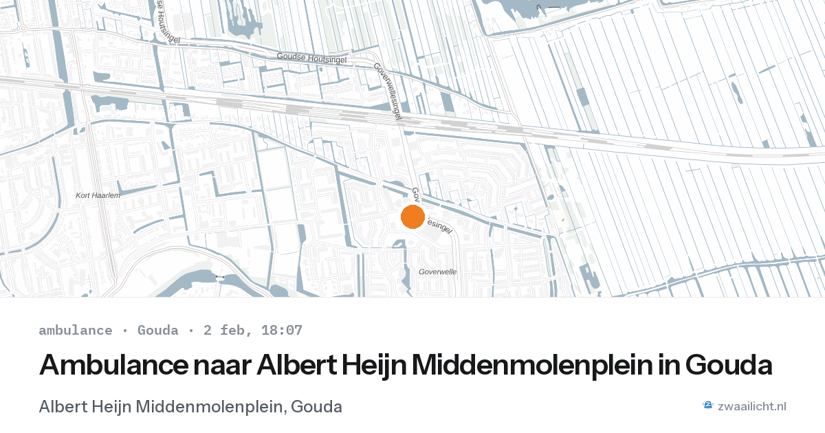 Ambulance naar Albert Heijn Middenmolenplein in Gouda — 2 feb 2026