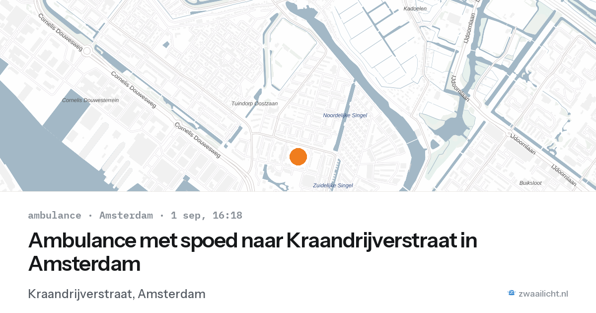 Ambulance met spoed naar Kraandrijverstraat in Amsterdam — 1 sep 2026