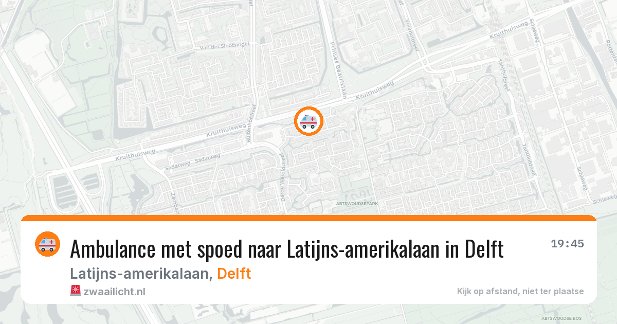 Ambulance met spoed naar Latijns-amerikalaan in Delft — 28 mrt 2026
