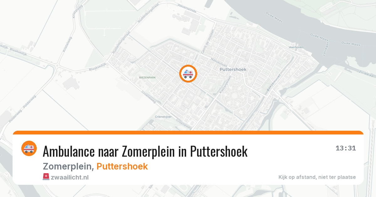 Ambulance naar Zomerplein in Puttershoek — 18 mei 2026