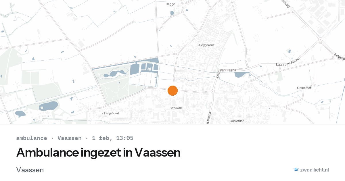 Ambulance ingezet in Vaassen — 1 feb 2026