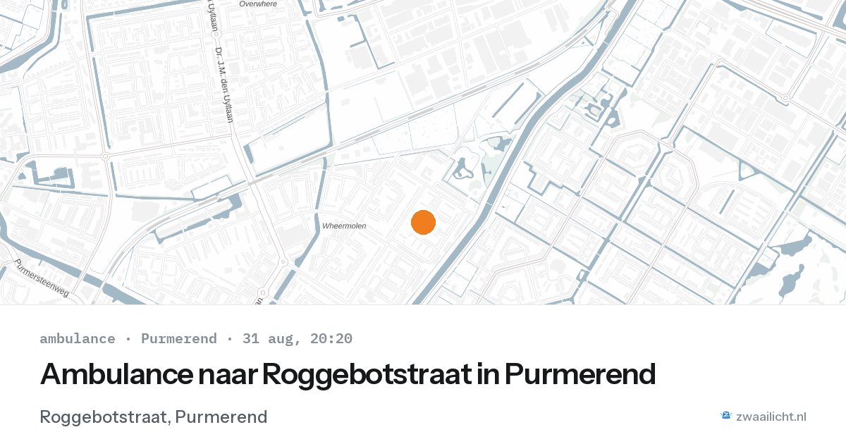 Ambulance naar Roggebotstraat in Purmerend — 31 aug 2026