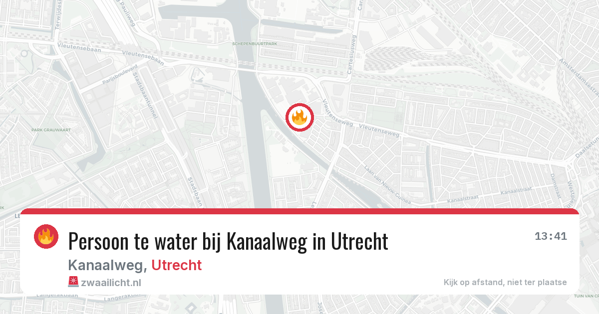 Persoon te water bij Kanaalweg in Utrecht — 11 mrt 2026