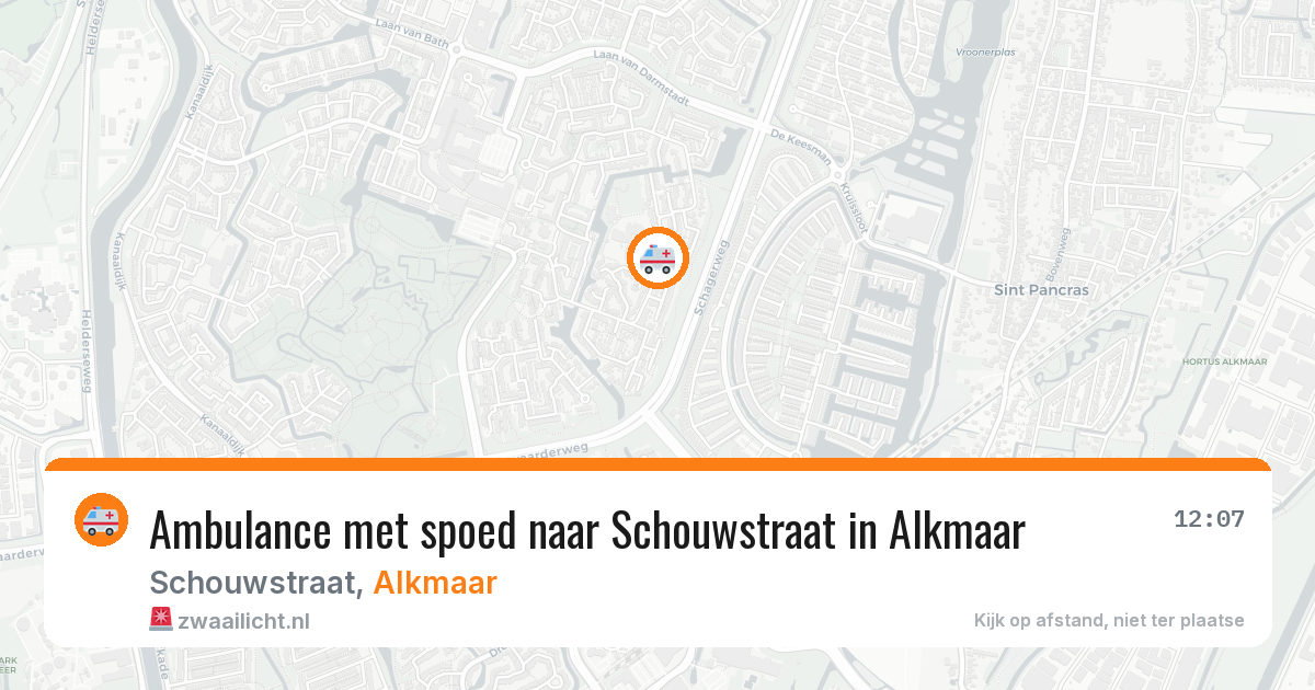 Ambulance met spoed naar Schouwstraat in Alkmaar — 4 jul 2026