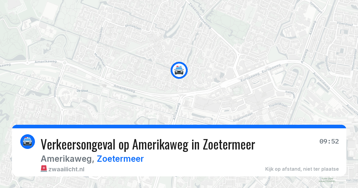 Verkeersongeval op Amerikaweg in Zoetermeer — 15 apr 2026