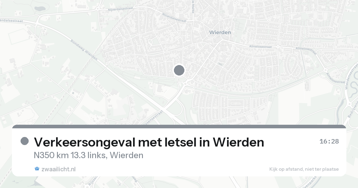 Verkeersongeval met letsel in Wierden — 22 aug 2026