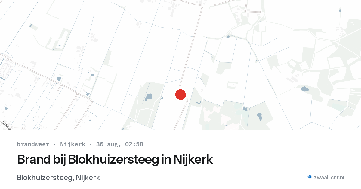Brand bij Blokhuizersteeg in Nijkerk — 30 aug 2026