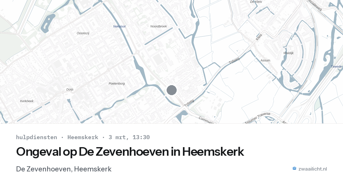 Ongeval op De Zevenhoeven in Heemskerk — 3 mrt 2026