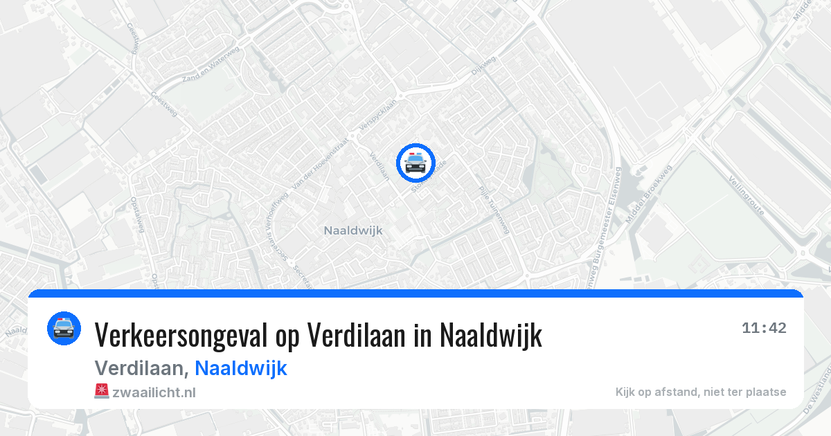 Verkeersongeval op Verdilaan in Naaldwijk — 22 jul 2026