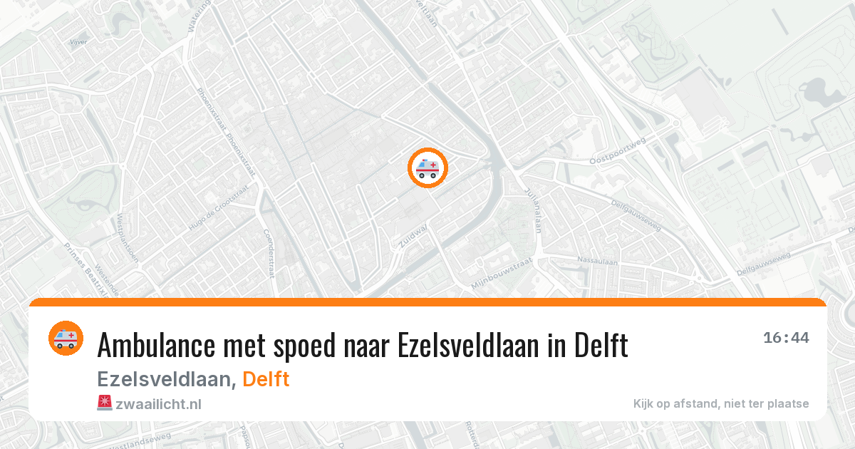 Ambulance met spoed naar Ezelsveldlaan in Delft — 18 mei 2026