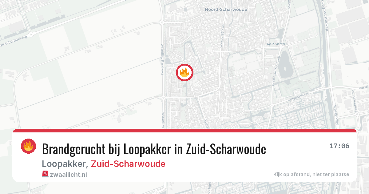 Brandgerucht bij Loopakker in Zuid-Scharwoude — 16 feb 2026
