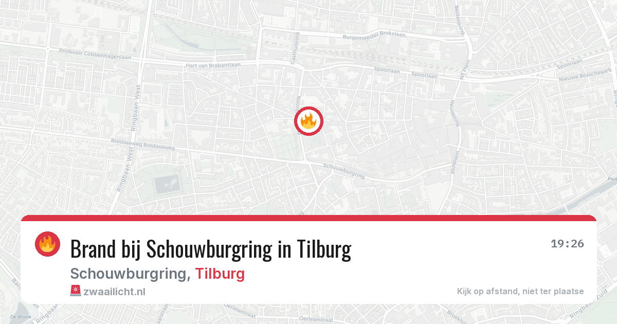 Brand bij Schouwburgring in Tilburg — 26 jun 2026