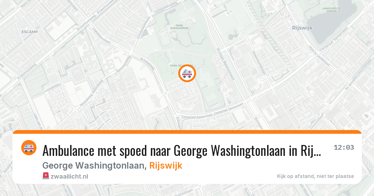 Ambulance met spoed naar George Washingtonlaan in Rijswijk — 1 apr 2026