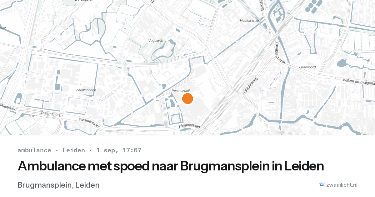 Ambulance met spoed naar Brugmansplein in Leiden — 1 sep 2026