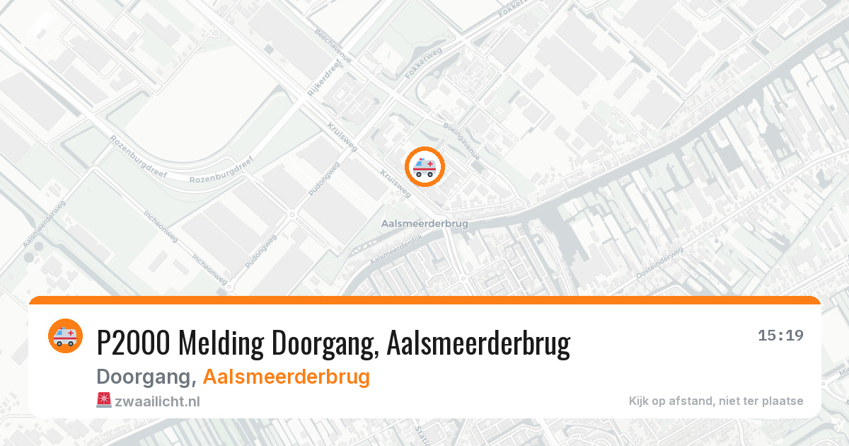 P2000 Melding Doorgang, Aalsmeerderbrug — 18 jun 2026