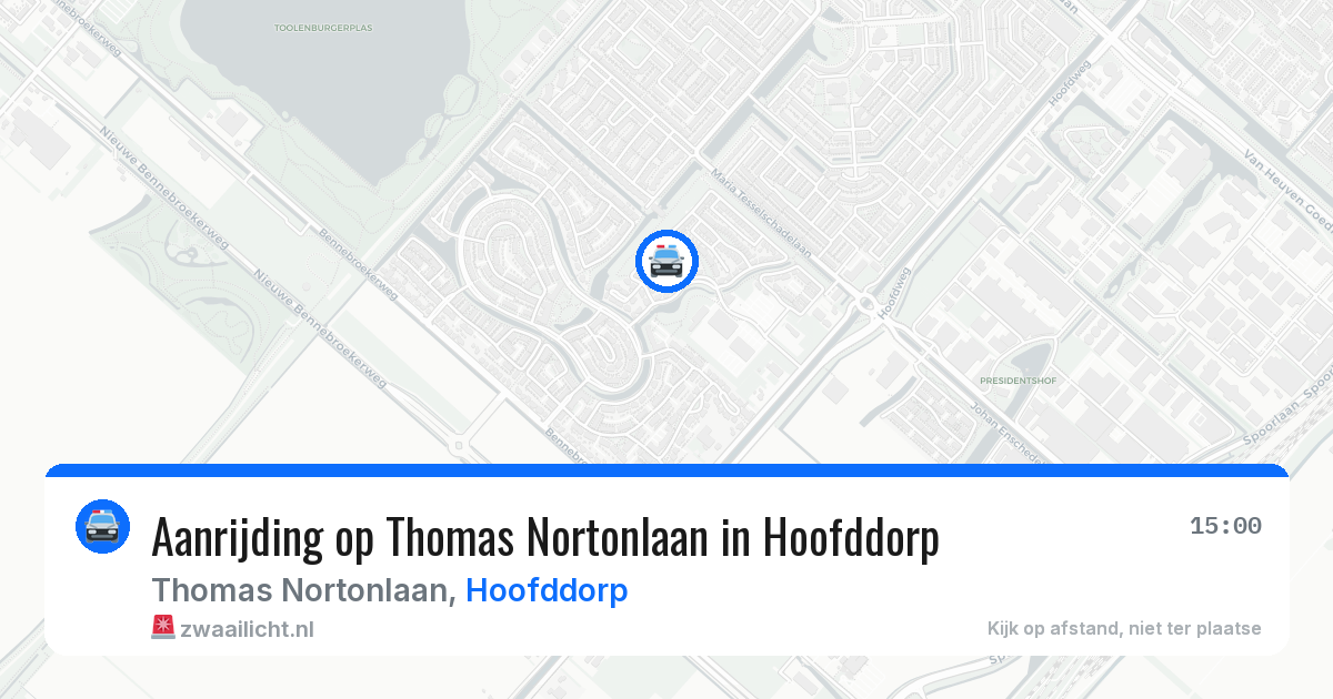 Aanrijding op Thomas Nortonlaan in Hoofddorp — 26 jun 2026