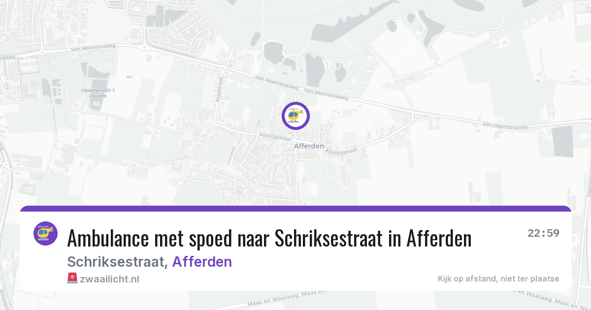 Ambulance met spoed naar Schriksestraat in Afferden — 19 jun 2026