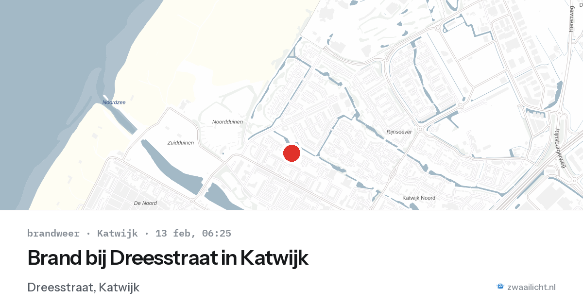 Brand bij Dreesstraat in Katwijk — 13 feb 2026