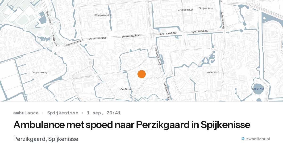 Ambulance met spoed naar Perzikgaard in Spijkenisse — 1 sep 2026