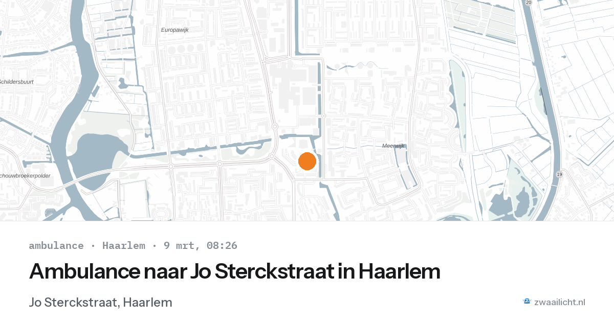 Ambulance naar Jo Sterckstraat in Haarlem — 9 mrt 2026