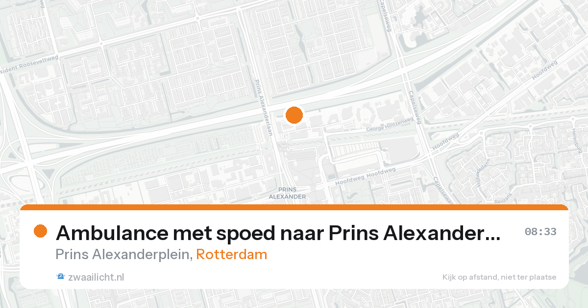 Ambulance met spoed naar Prins Alexanderplein in Rotterdam — 20 aug 2026