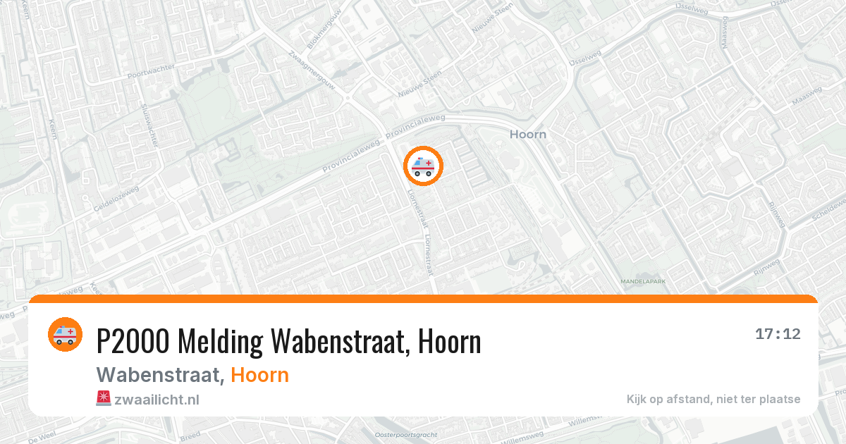 P2000 Melding Wabenstraat, Hoorn — 4 jun 2026