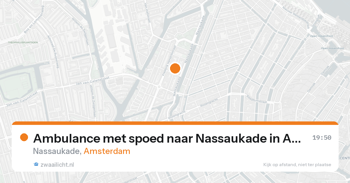 Ambulance met spoed naar Nassaukade in Amsterdam — 16 aug 2026