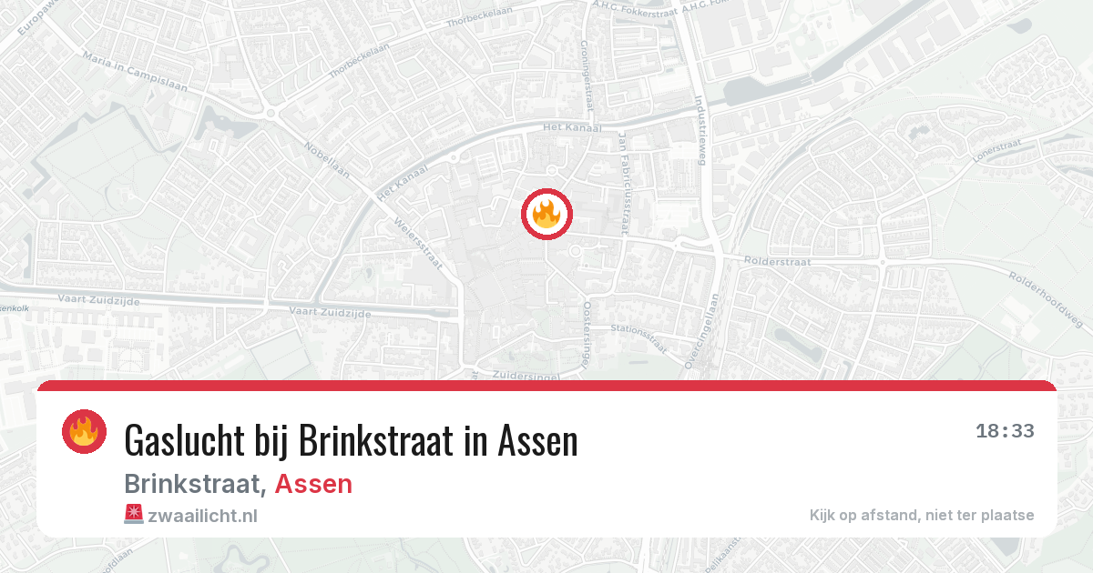 Gaslucht bij Brinkstraat in Assen — 11 aug 2026