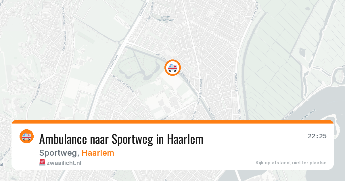 Ambulance naar Sportweg in Haarlem — 13 aug 2026