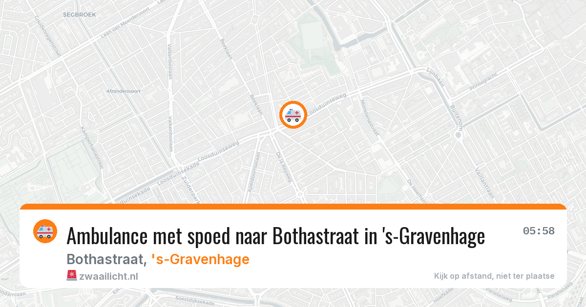 Ambulance met spoed naar Bothastraat in 's-Gravenhage — 14 aug 2026