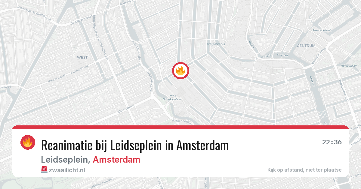 Reanimatie bij Leidseplein in Amsterdam — 27 apr 2026