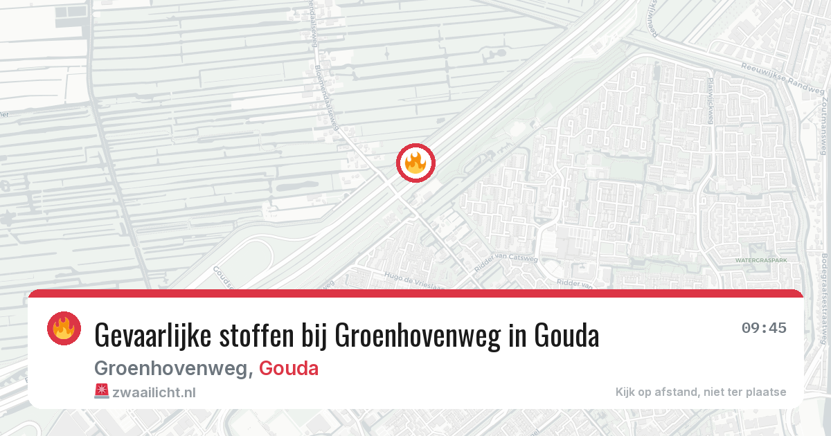 Gevaarlijke stoffen bij Groenhovenweg in Gouda — 17 mrt 2026