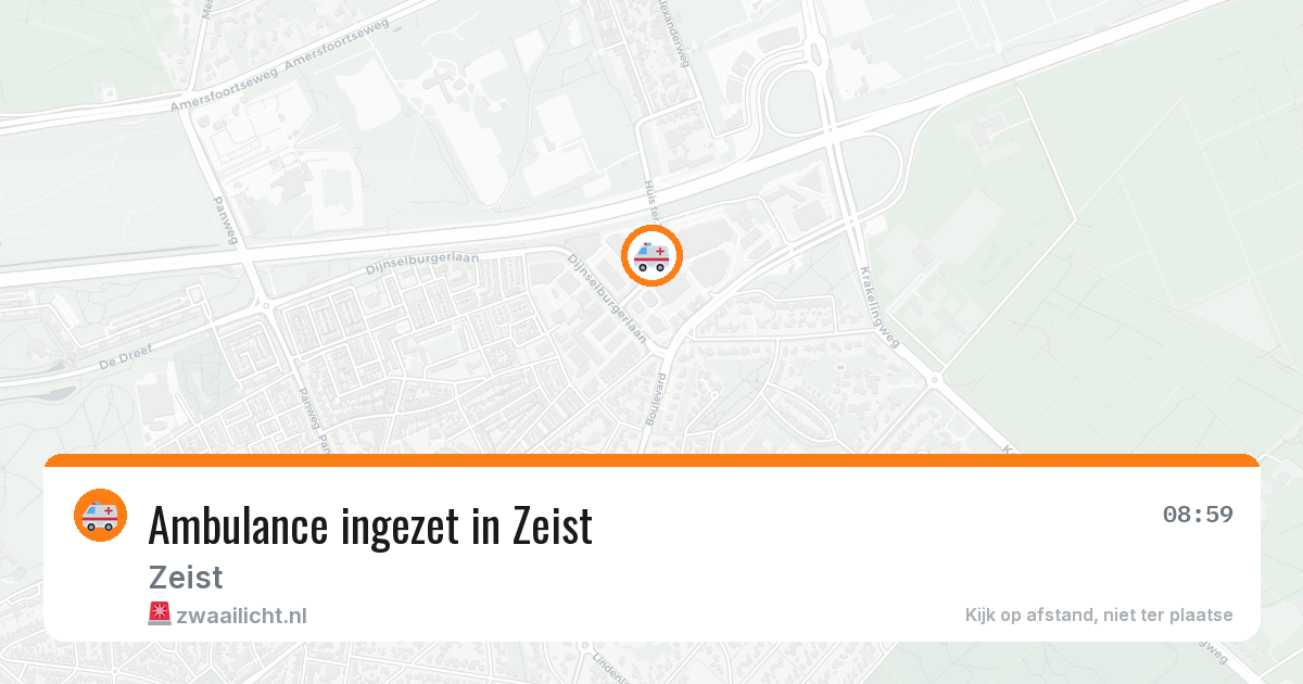 Ambulance ingezet in Zeist — 11 aug 2026